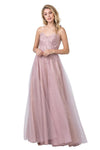 Prom Long Formal Strapless Glitter Evening Gown - The Dress Outlet