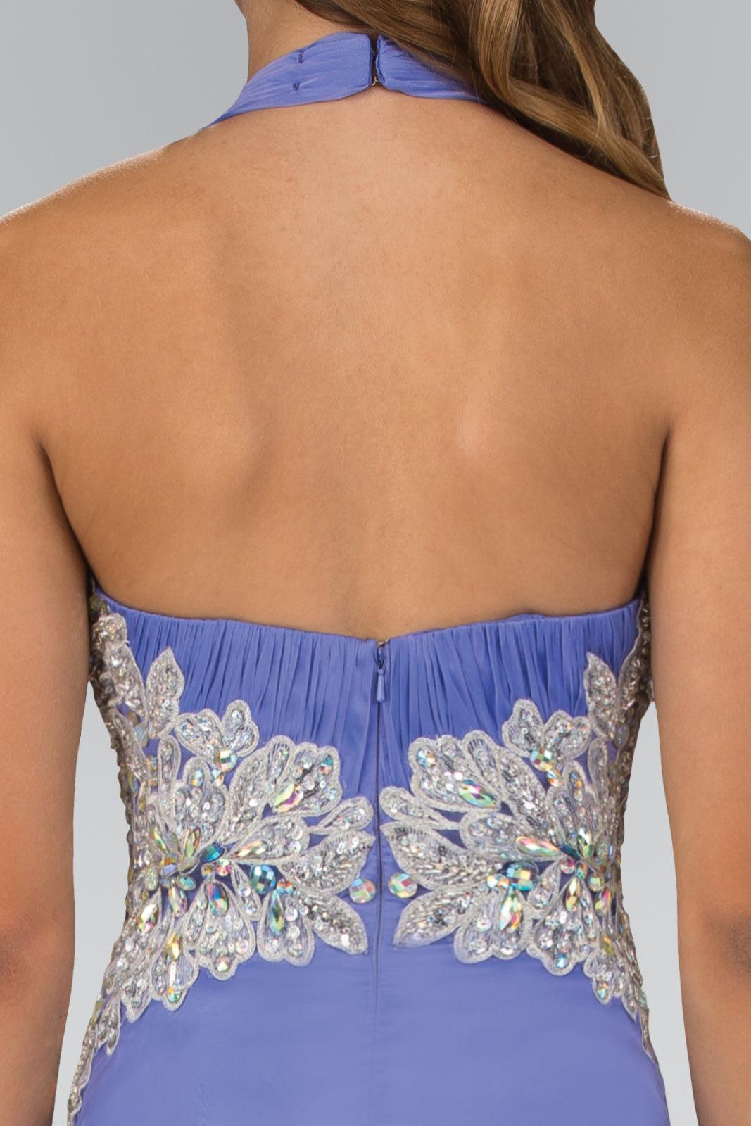 Prom Long Halter Neck Chiffon Evening Dress - The Dress Outlet Elizabeth K