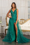 Prom Long Sleeveless Formal Mesh Mermaid Gown - The Dress Outlet