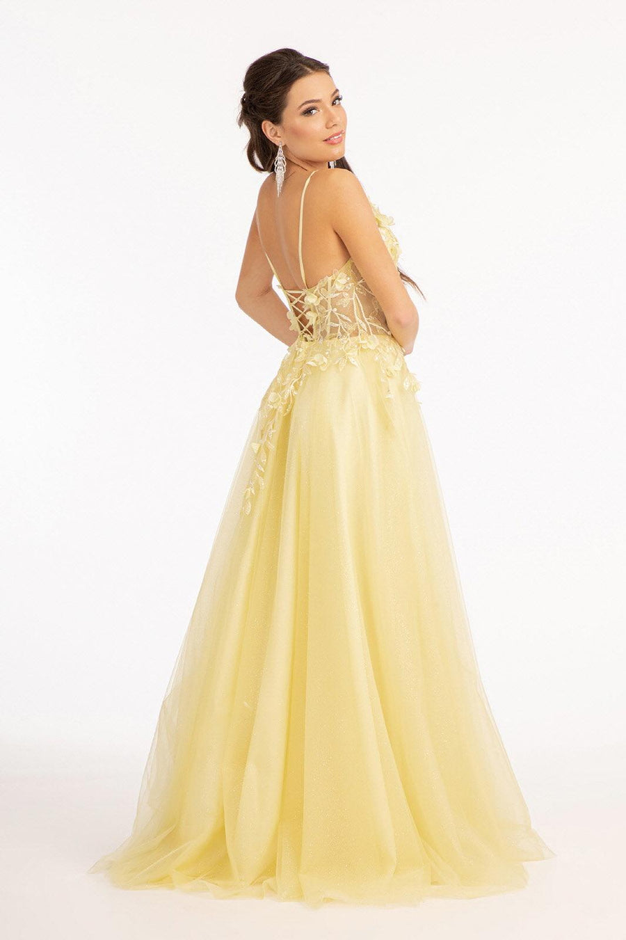 Prom Long Spaghetti Strap Mesh Formal Dress - The Dress Outlet