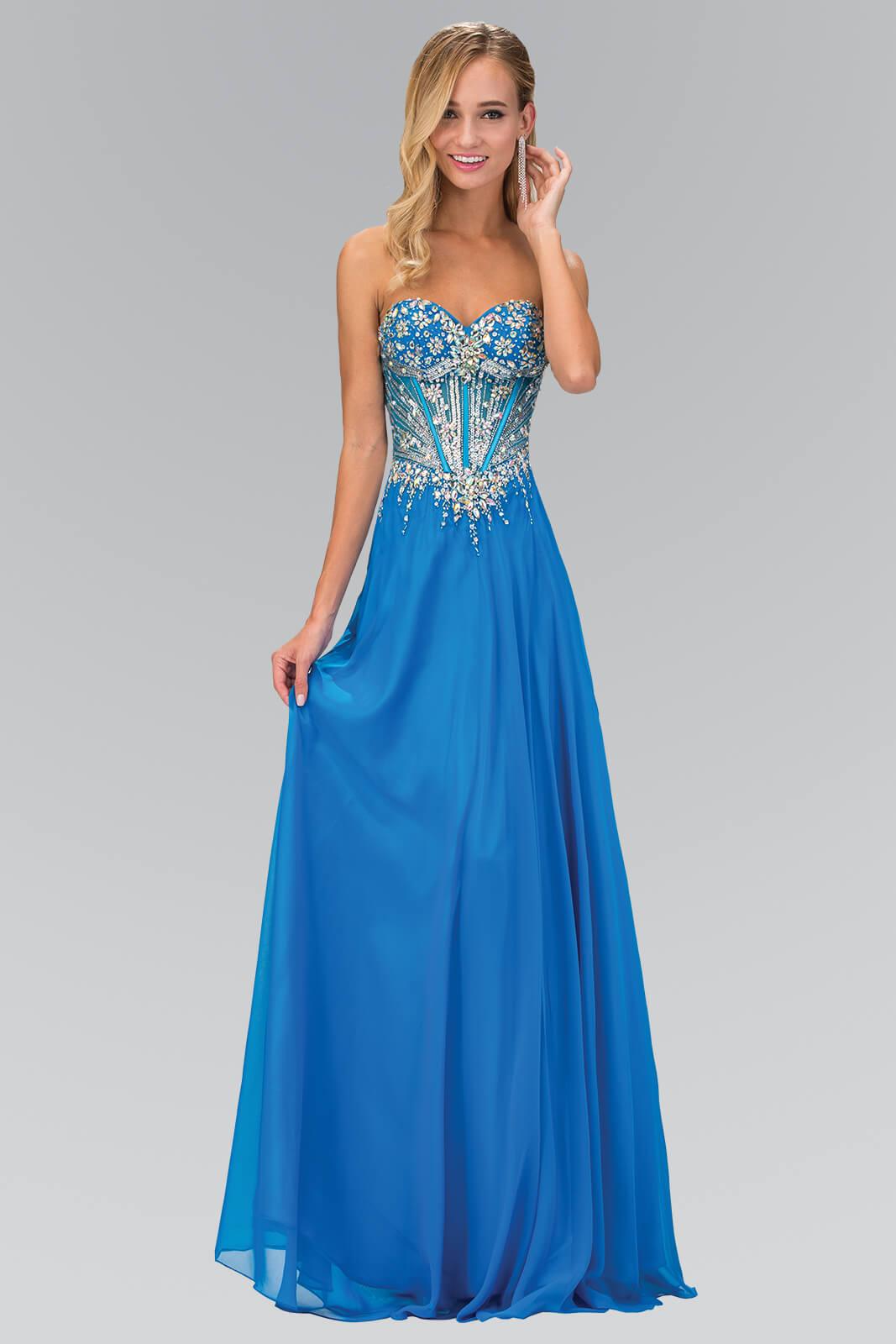 Prom Long Strapless Chiffon Formal Dress - The Dress Outlet Elizabeth K