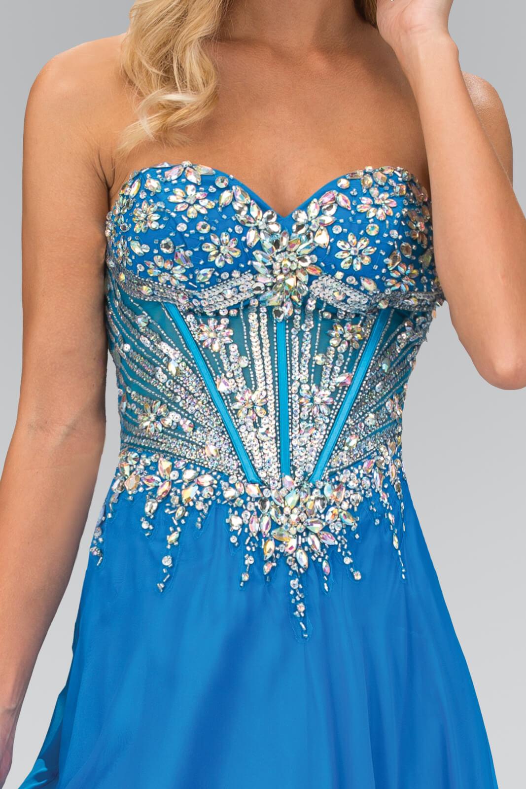 Prom Long Strapless Chiffon Formal Dress - The Dress Outlet Elizabeth K