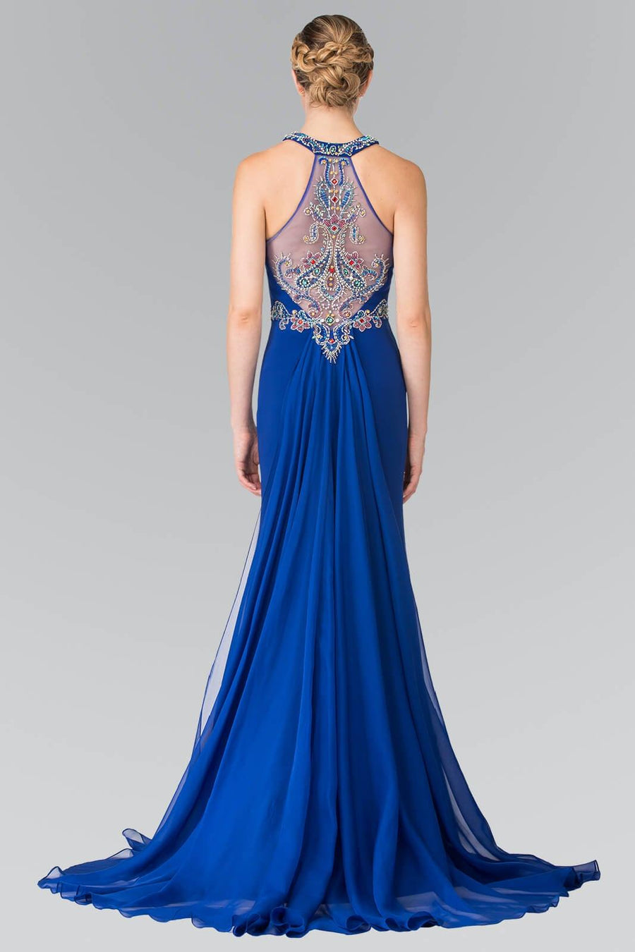 Prom Long Train Chiffon Evening Dress - The Dress Outlet Elizabeth K
