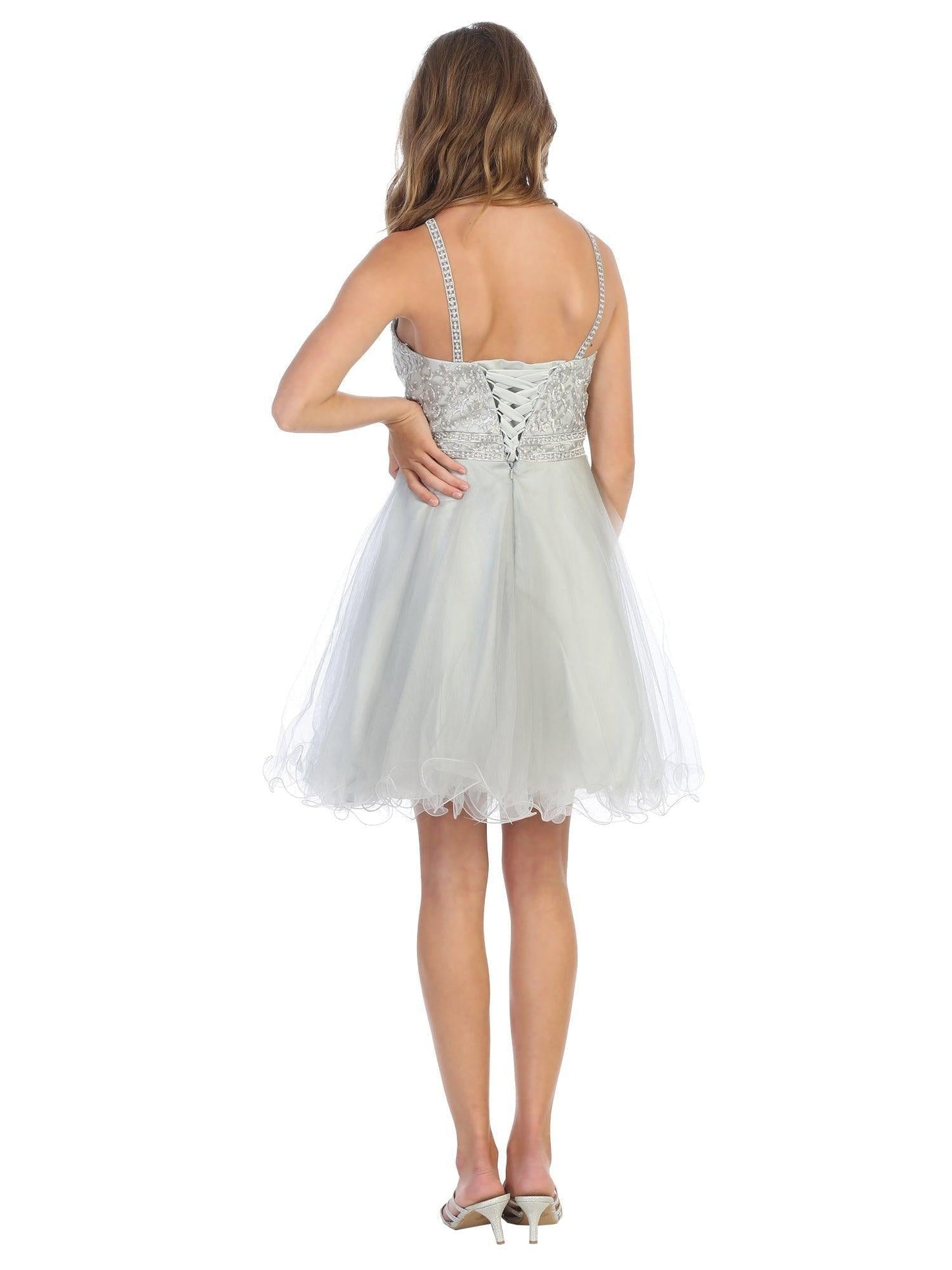 Prom Short Halter Homecoming Cocktail Dress - The Dress Outlet