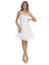 Prom Short Halter Homecoming Cocktail Dress - The Dress Outlet