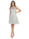 Prom Short Halter Homecoming Cocktail Dress - The Dress Outlet