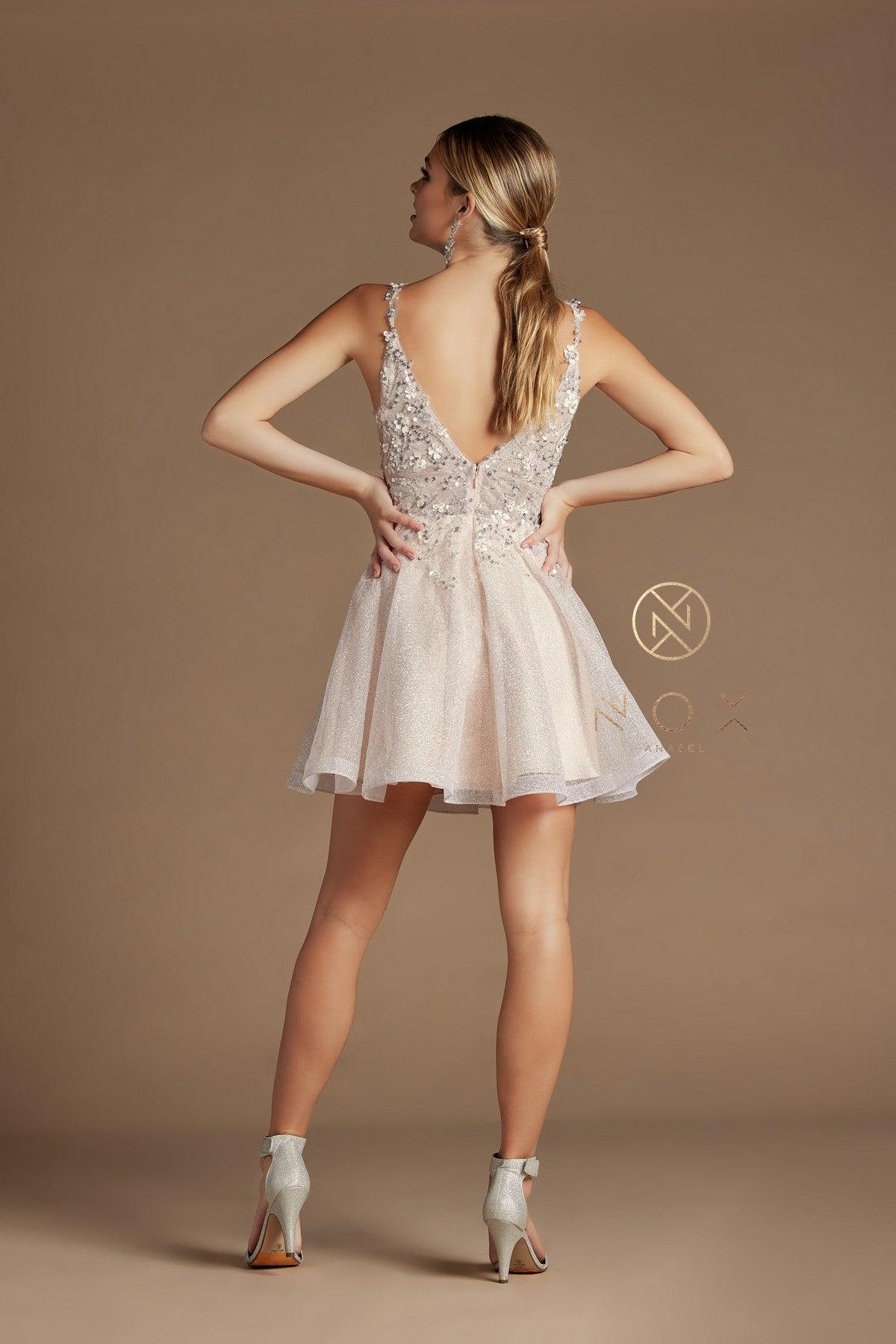Prom Short Homecoming Glitter Dress - The Dress Outlet