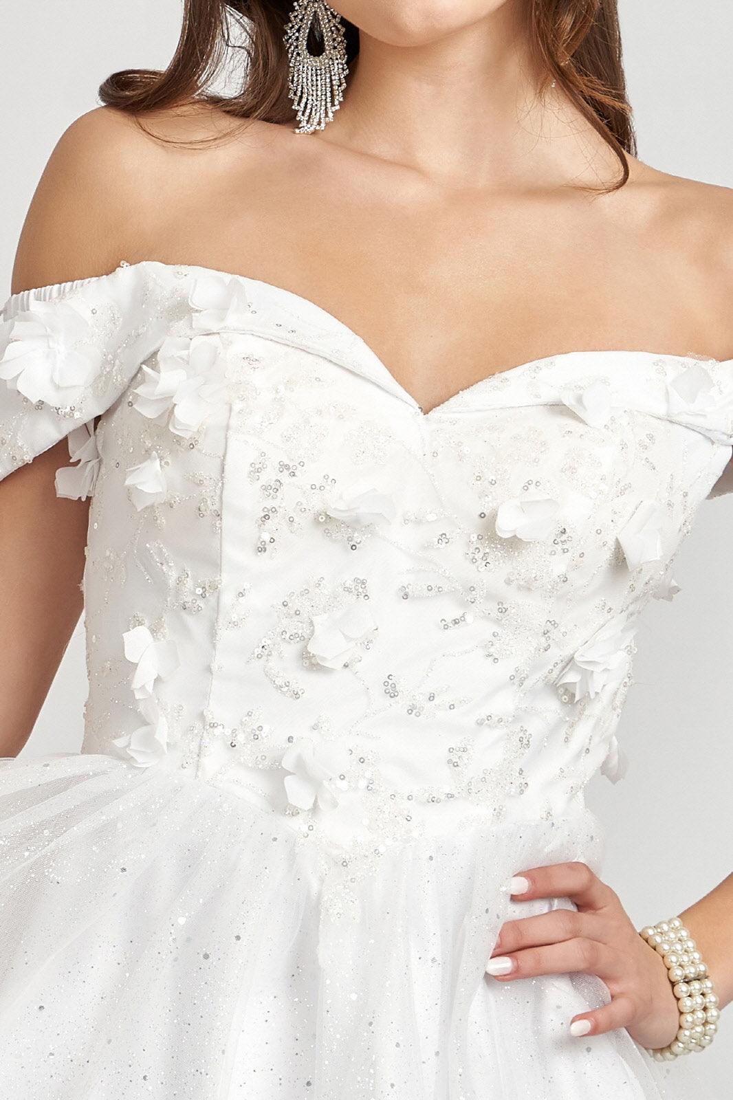 Prom Short Off Shoulder Homecoming Cocktail Dress - The Dress Outlet