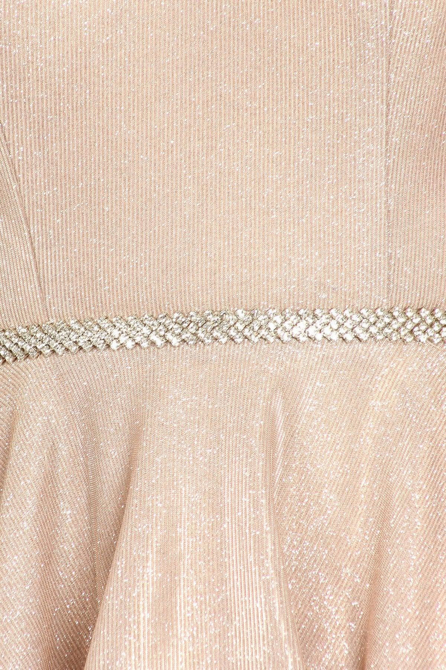 Prom Short Sleeveless Metallic Glitter Dress - The Dress Outlet