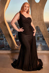 Plus Size Dresses Plus Size Fitted Long Formal Dress Black