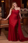 Plus Size Dresses Plus Size Fitted Long Formal Dress Burgundy