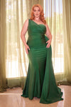Plus Size Dresses Plus Size Fitted Long Formal Dress Emerald