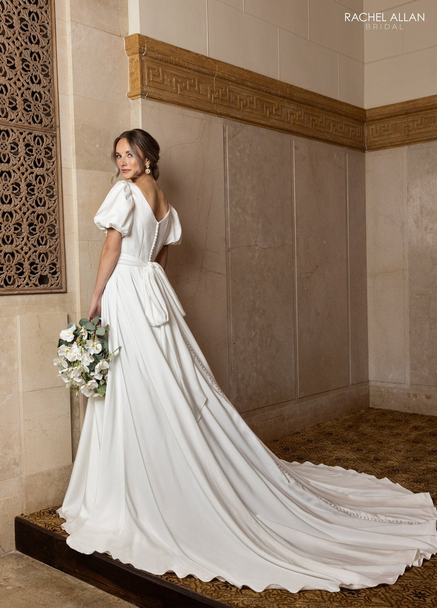 Wedding Dresses Long Puff Sleeve Wedding Dress Ivory