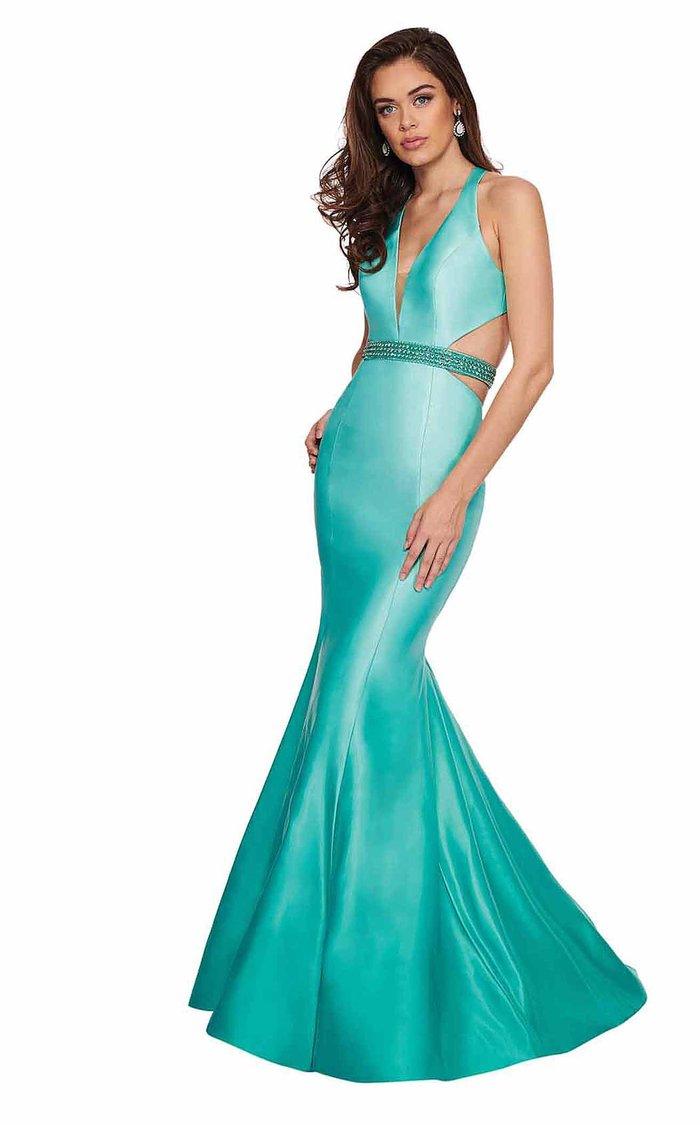 Rachel Allan Long Halter Mermaid Prom Dress 6413 - The Dress Outlet