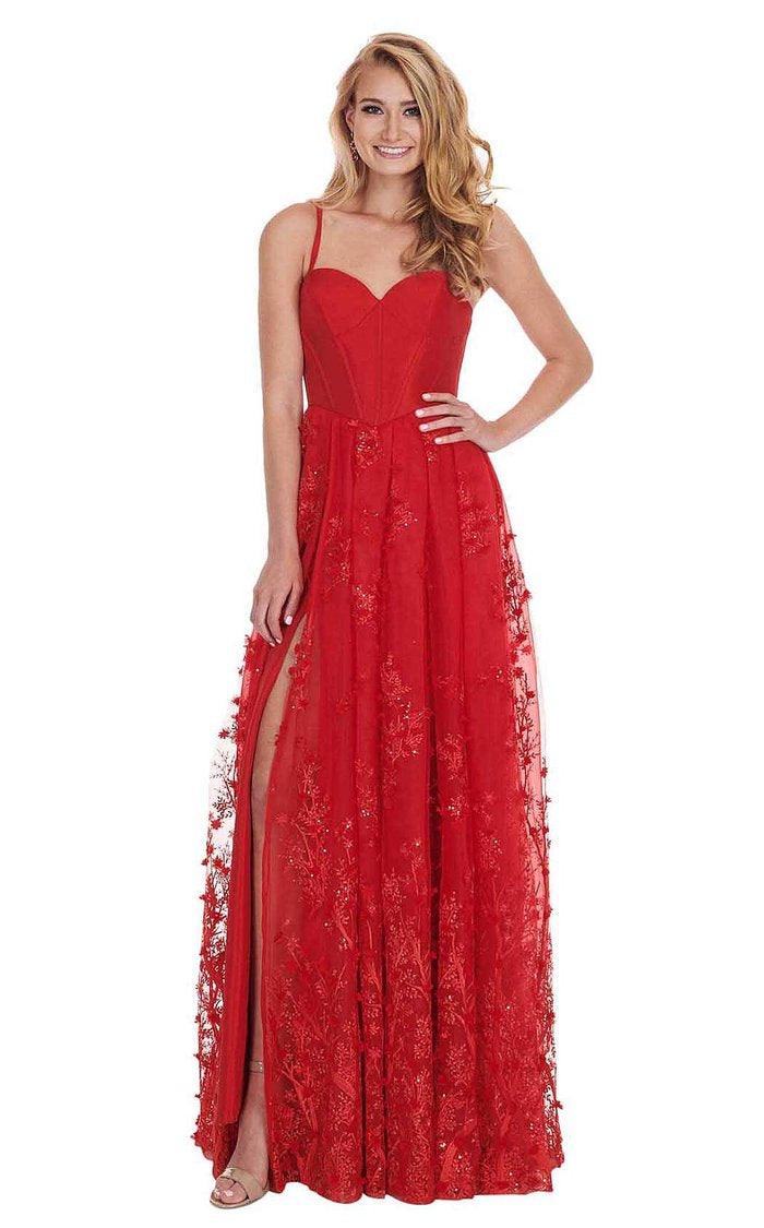 Rachel Allan Long Spaghetti Strap Prom Dress 6543 - The Dress Outlet
