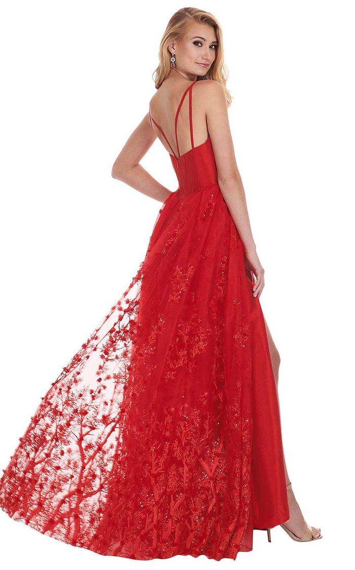 Rachel Allan Long Spaghetti Strap Prom Dress 6543 - The Dress Outlet