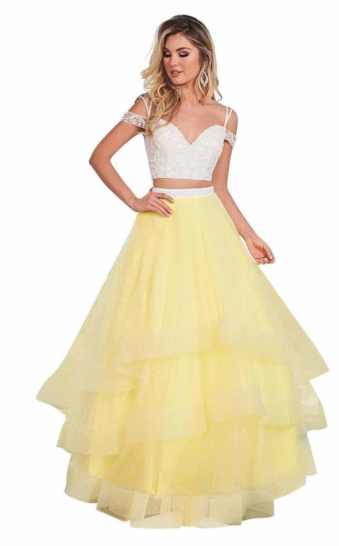 Rachel Allan Long Two Piece Prom Ball Gown 6434 - The Dress Outlet