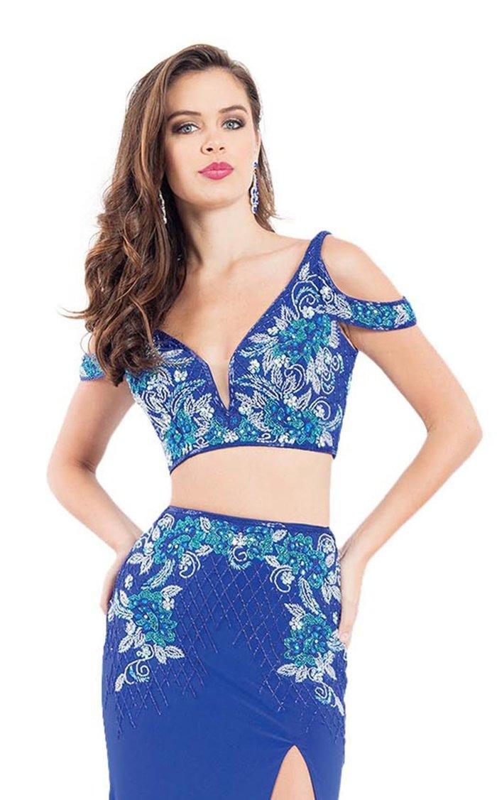 Rachel Allan Long Two Piece Prom Formal Dress 6018 - The Dress Outlet