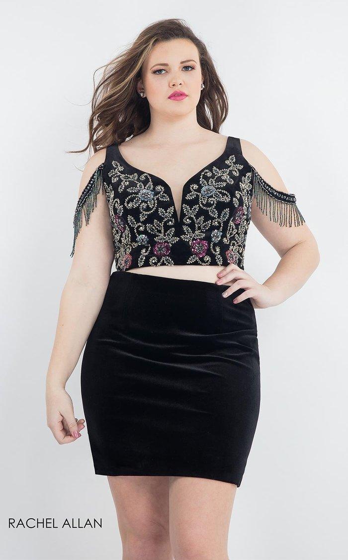 Rachel Allan Plus Size Homecoming Short Dress 4805 - The Dress Outlet