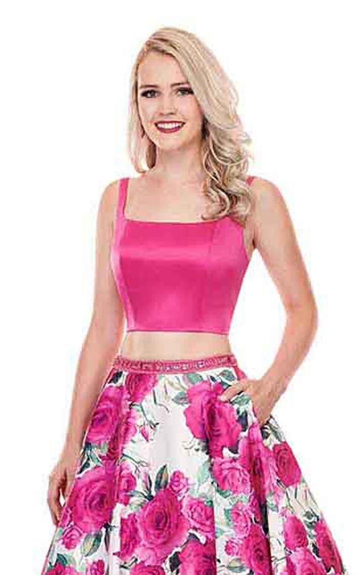 Rachel Allan Prom Long 2 Piece Floral Ball Gown 589 - The Dress Outlet