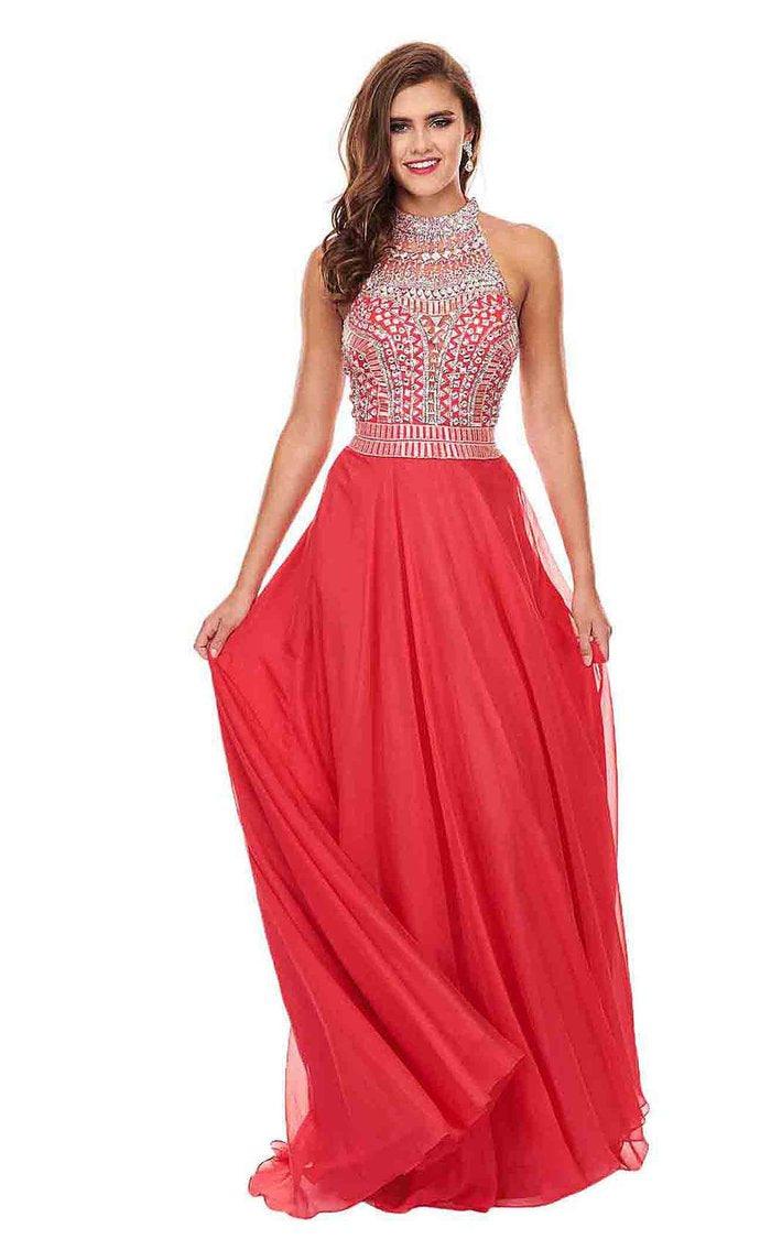 Rachel Allan Prom Long Formal Chiffon Dress 6568 - The Dress Outlet
