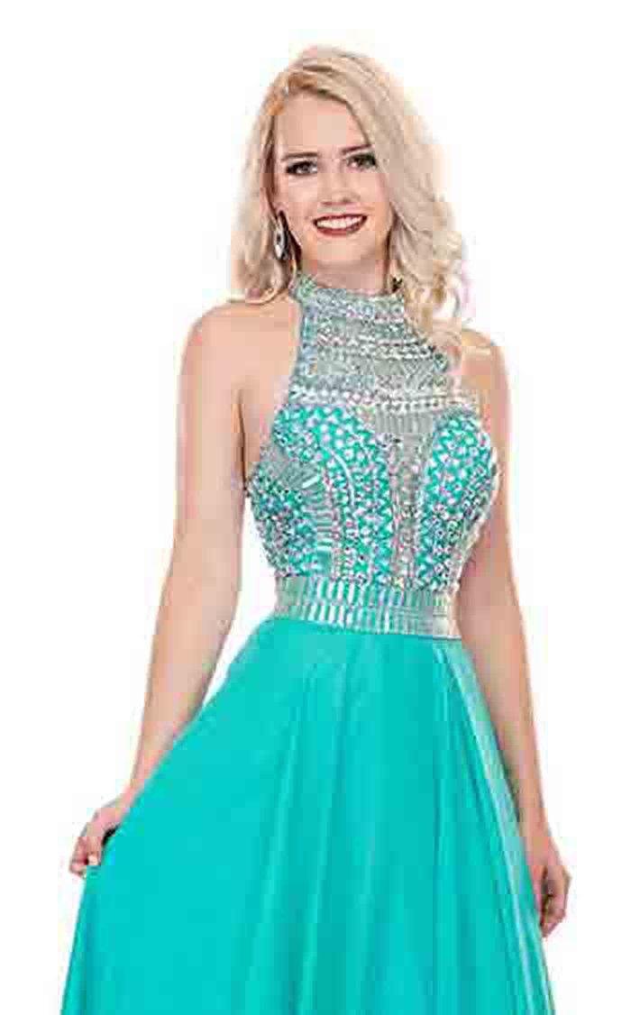 Rachel Allan Prom Long Formal Chiffon Dress 6568 - The Dress Outlet
