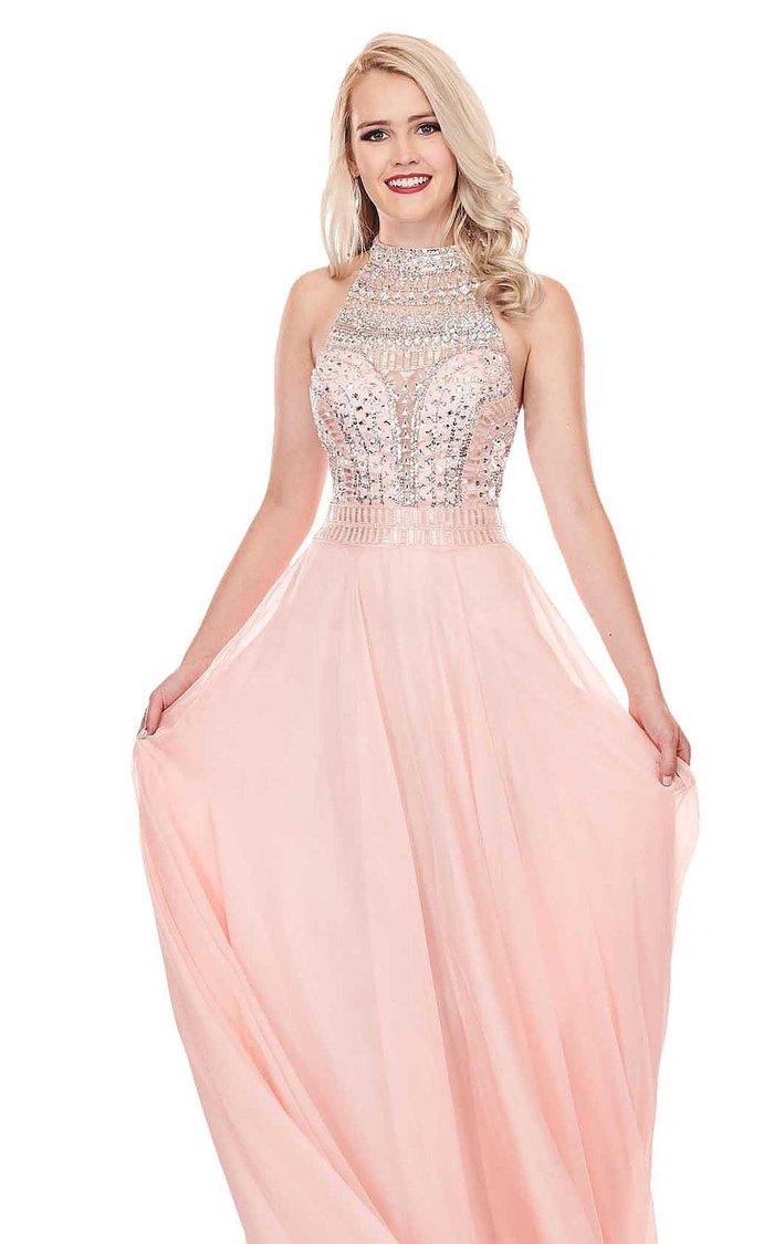 Rachel Allan Prom Long Formal Chiffon Dress 6568 - The Dress Outlet