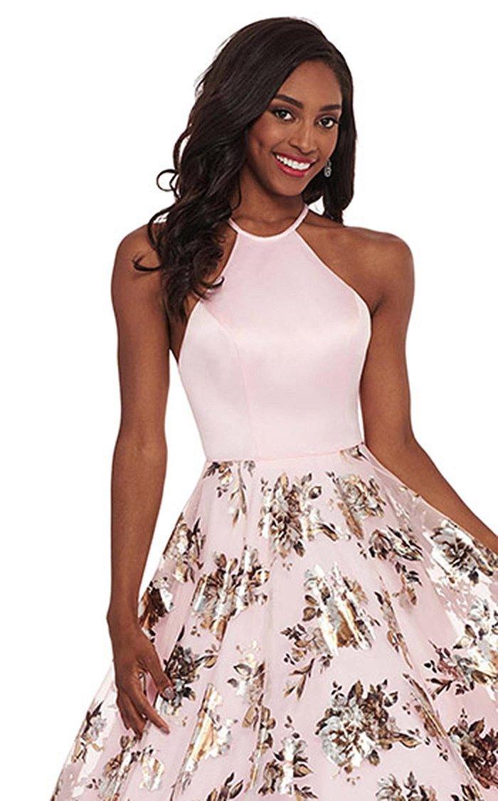 Rachel Allan Prom Long Halter Floral Ball Gown 6581 - The Dress Outlet