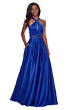 Rachel Allan Prom Long Halter Formal Dress 6464 - The Dress Outlet