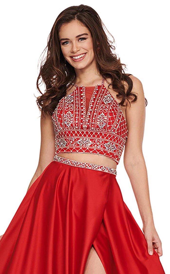 Rachel Allan Prom Long Halter Formal Dress 6497 - The Dress Outlet