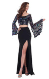 Rachel Allan Prom Long Sleeve Two Piece Dress 6492 - The Dress Outlet