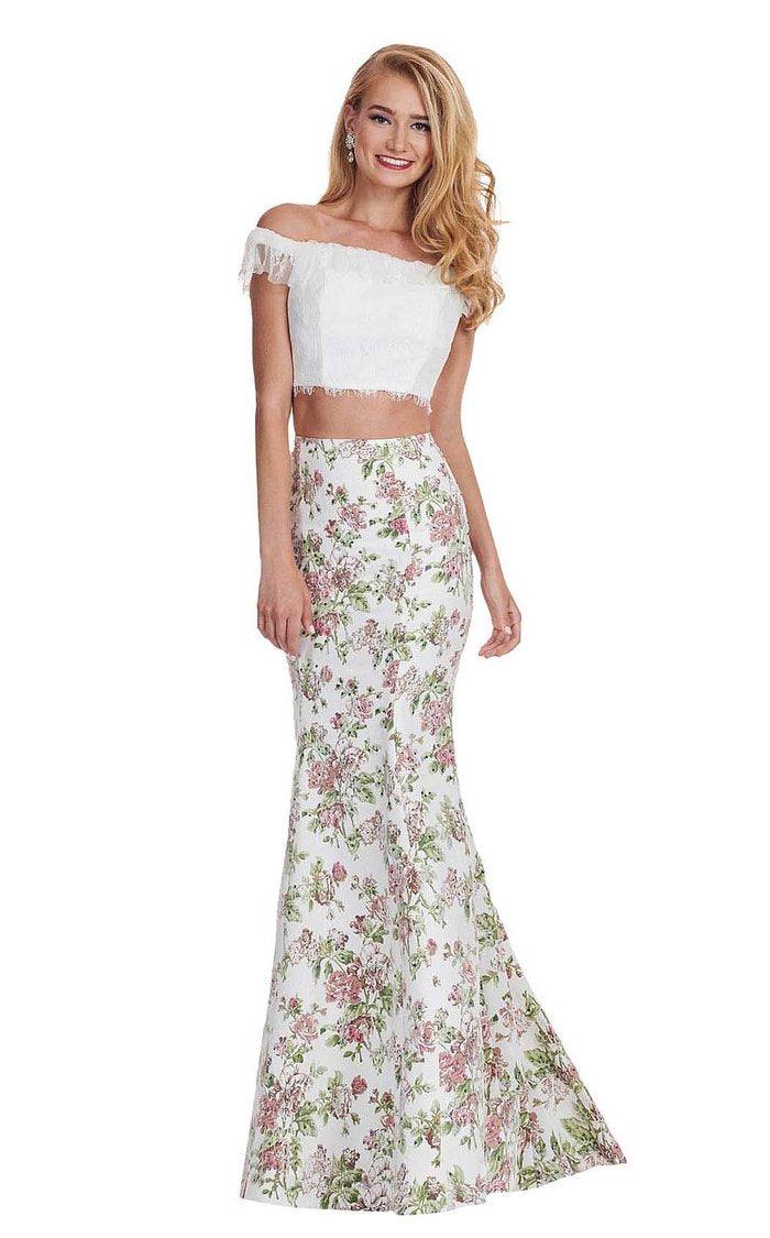 Rachel Allan Prom Long Two Piece Lace Dress 6499 - The Dress Outlet