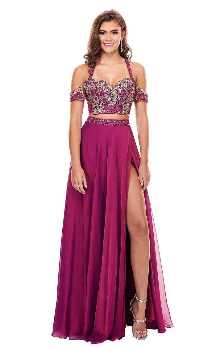 Rachel Allan Prom Off Shoulder Long Dress 6411 - The Dress Outlet