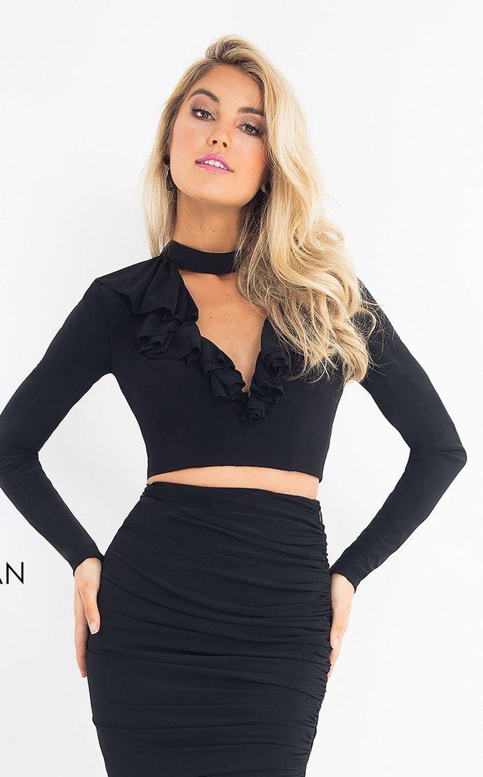 Rachel Allan Short Formal Long Sleeve Dress L1200 - The Dress Outlet