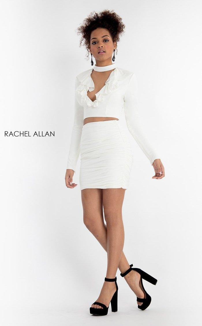 Rachel Allan Short Formal Long Sleeve Dress L1200 - The Dress Outlet