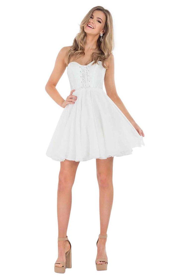Rachel Allan Short Strapless Cocktail Dress L1102 - The Dress Outlet