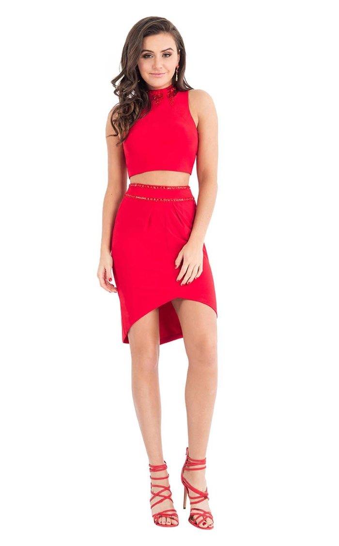 Rachel Allan Short Two Piece Cocktail Dress L1108 - The Dress Outlet