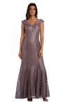 beautiful mocha shimmering mother of the bride dress gown R&M Richards