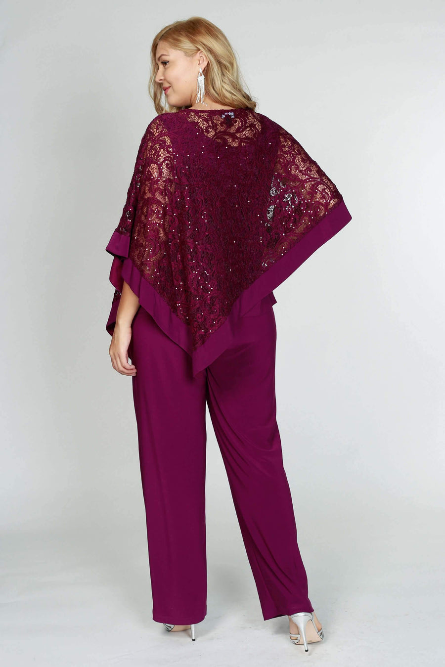 R&M Richards Plus Size Formal Cape Pant Suits - The Dress Outlet R&M Richards