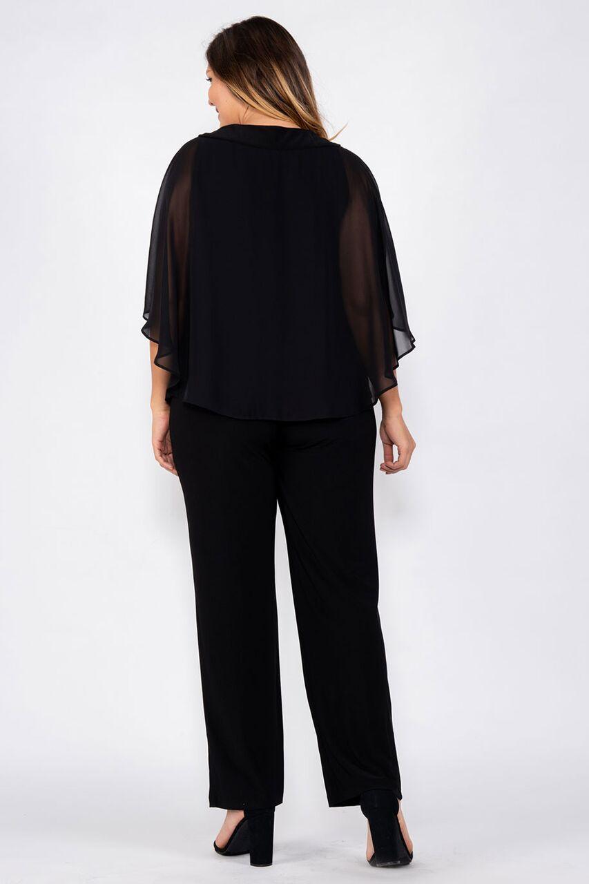 R&M Richards Plus Size Mother of the Bride Cape Pantsuit - The Dress Outlet R&M Richards