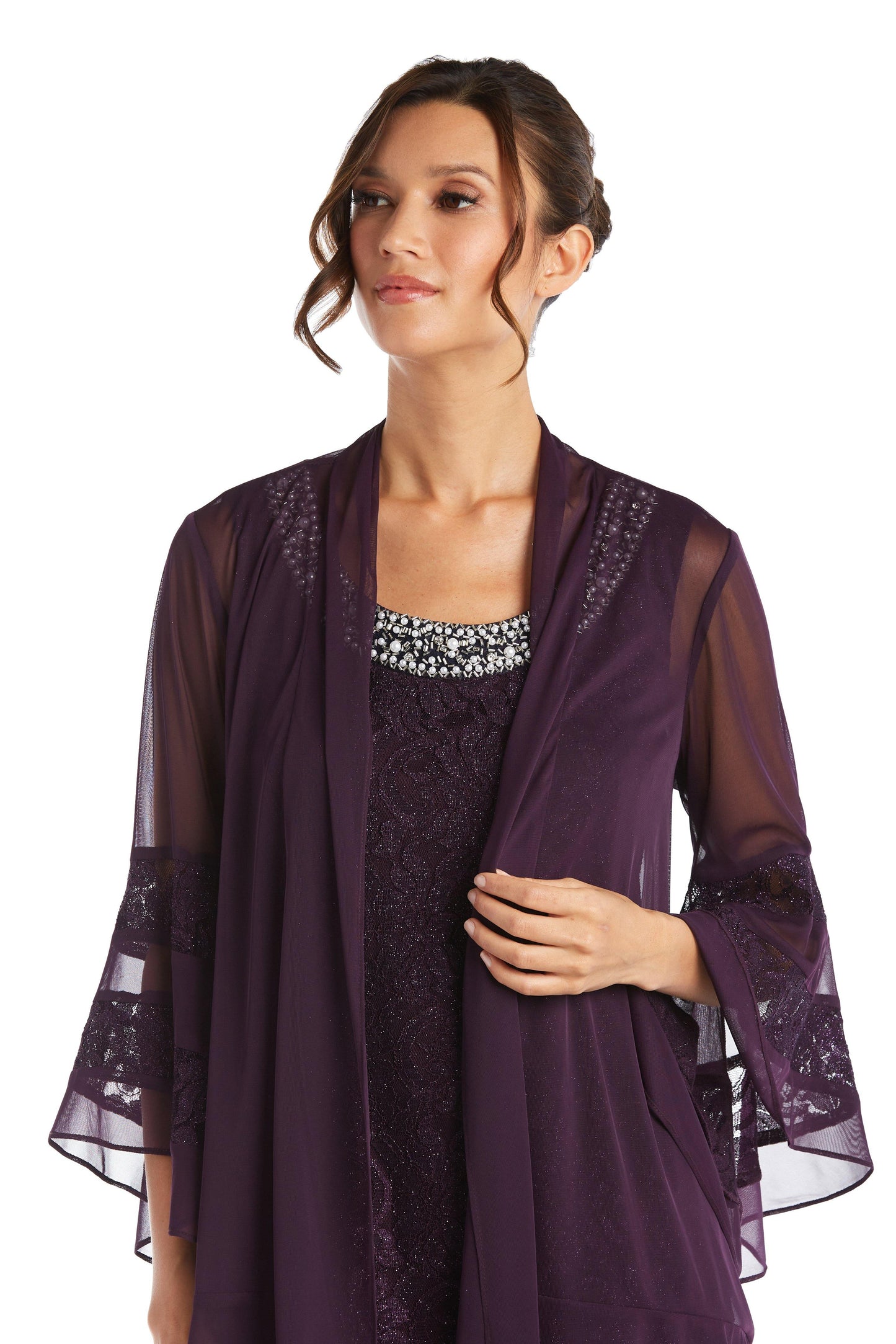 R&M Richards Chiffon Jacket Formal Dress 2421 - The Dress Outlet