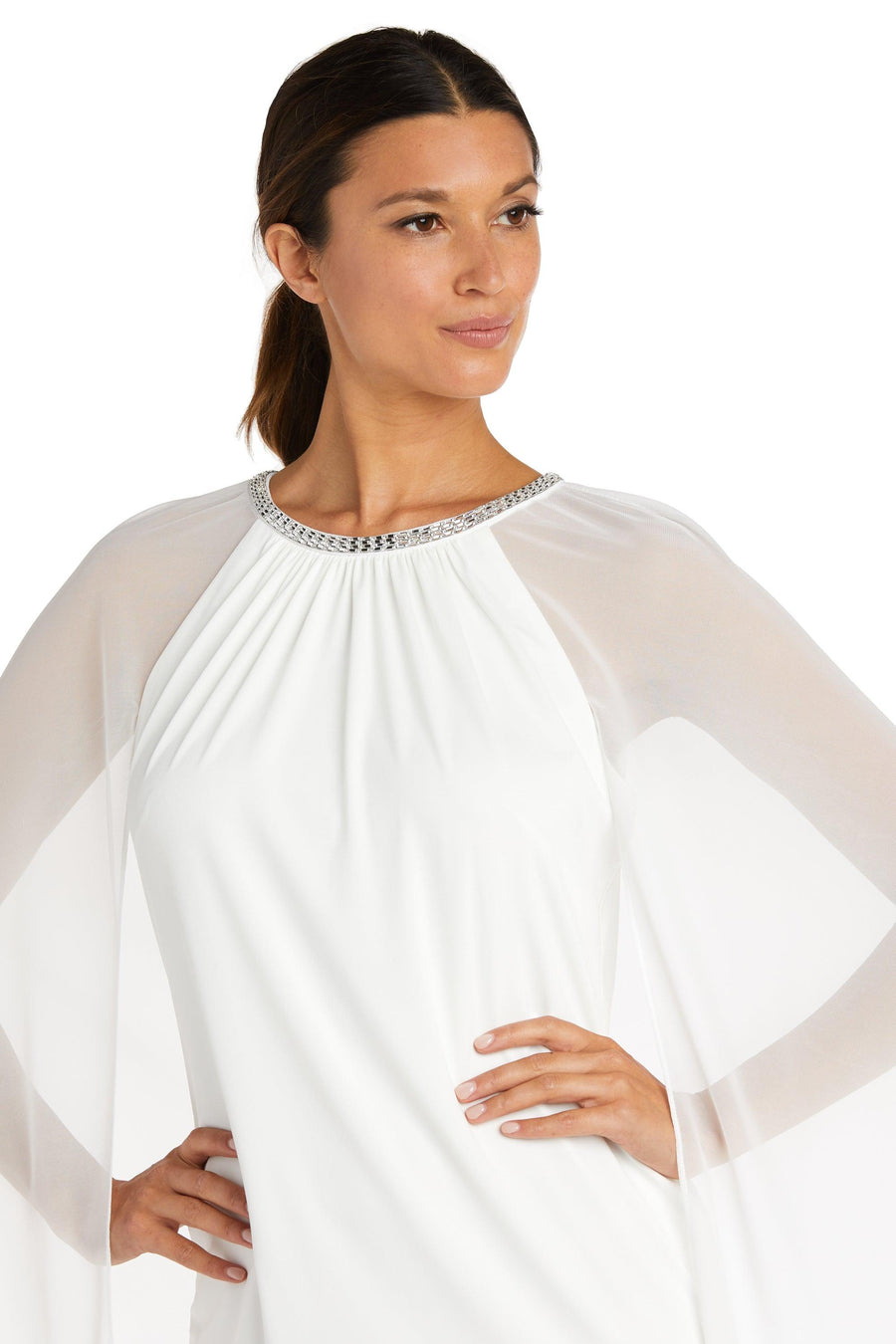 R&M Richards Short Mother of the Bride Dress White