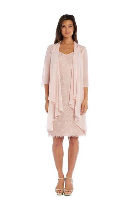 R&M Richards Short Mother of the Bride Dress Peach - The Dress Outlet R&M Richards