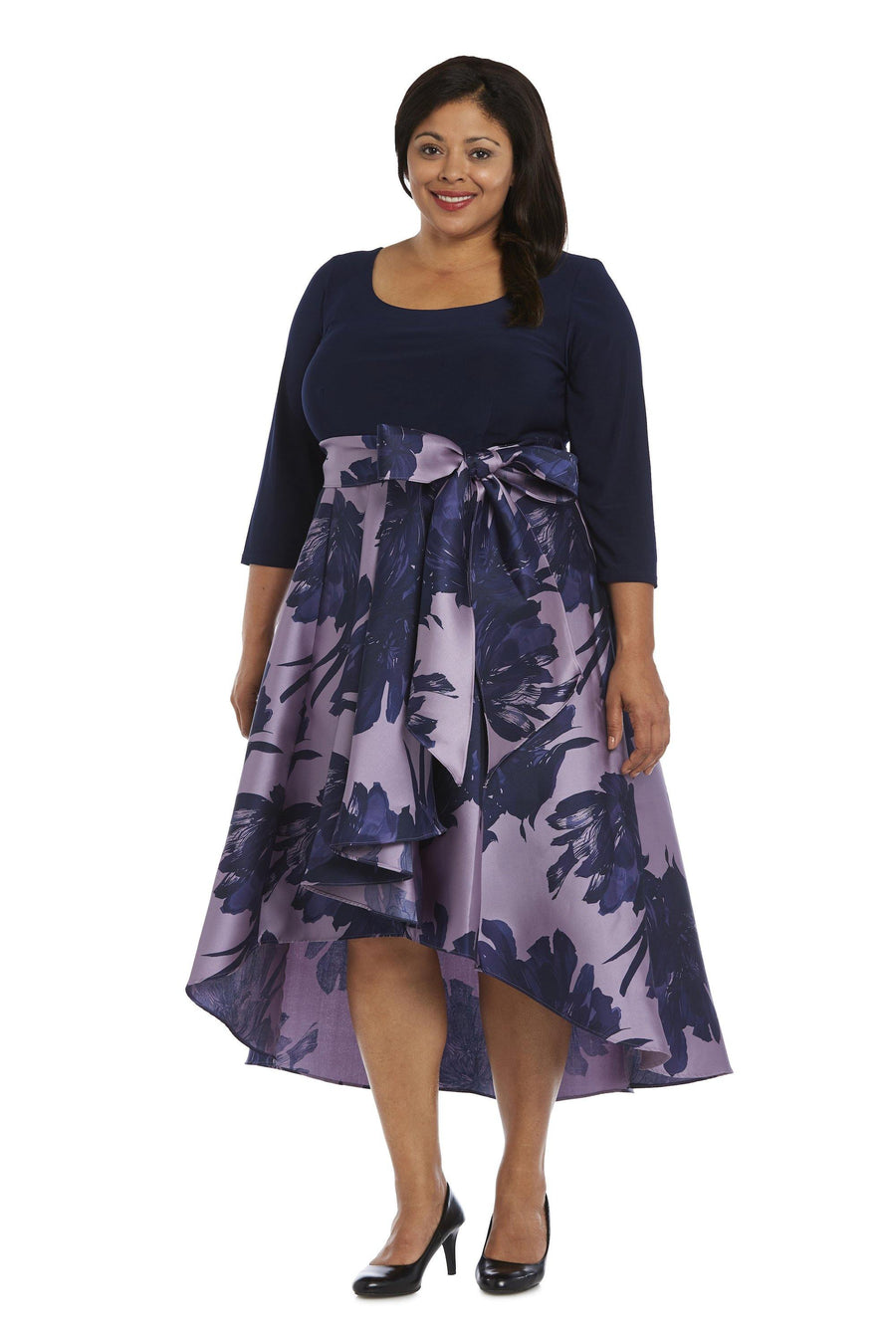 R&M Richards Plus Size High Low Dress 3131W - The Dress Outlet