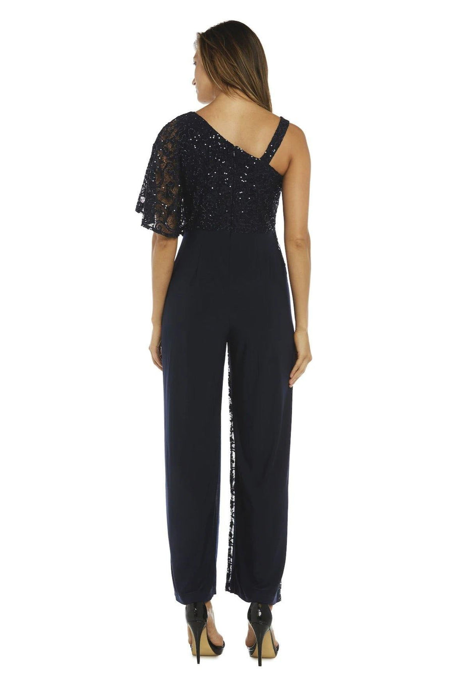R&M Richards Asymmetric Evening Jumpsuit 3556 - The Dress Outlet