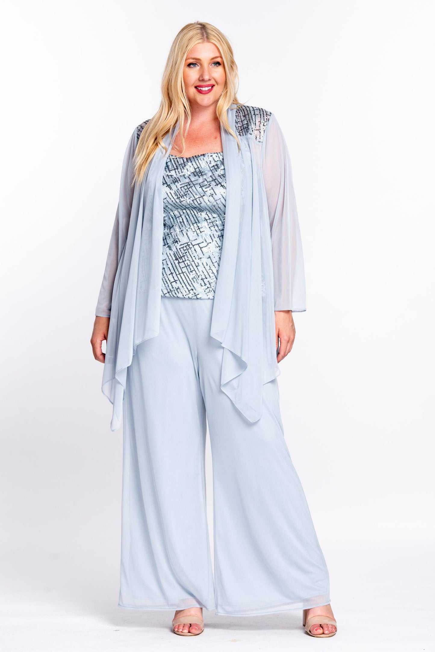 R&M Richards Formal Jacket Pant Suit Platinum 5043 - The Dress Outlet