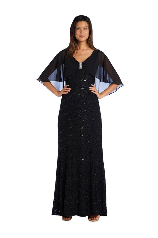 R&M Richards Long Mother of the Bride Lace Gown 5673 - The Dress Outlet