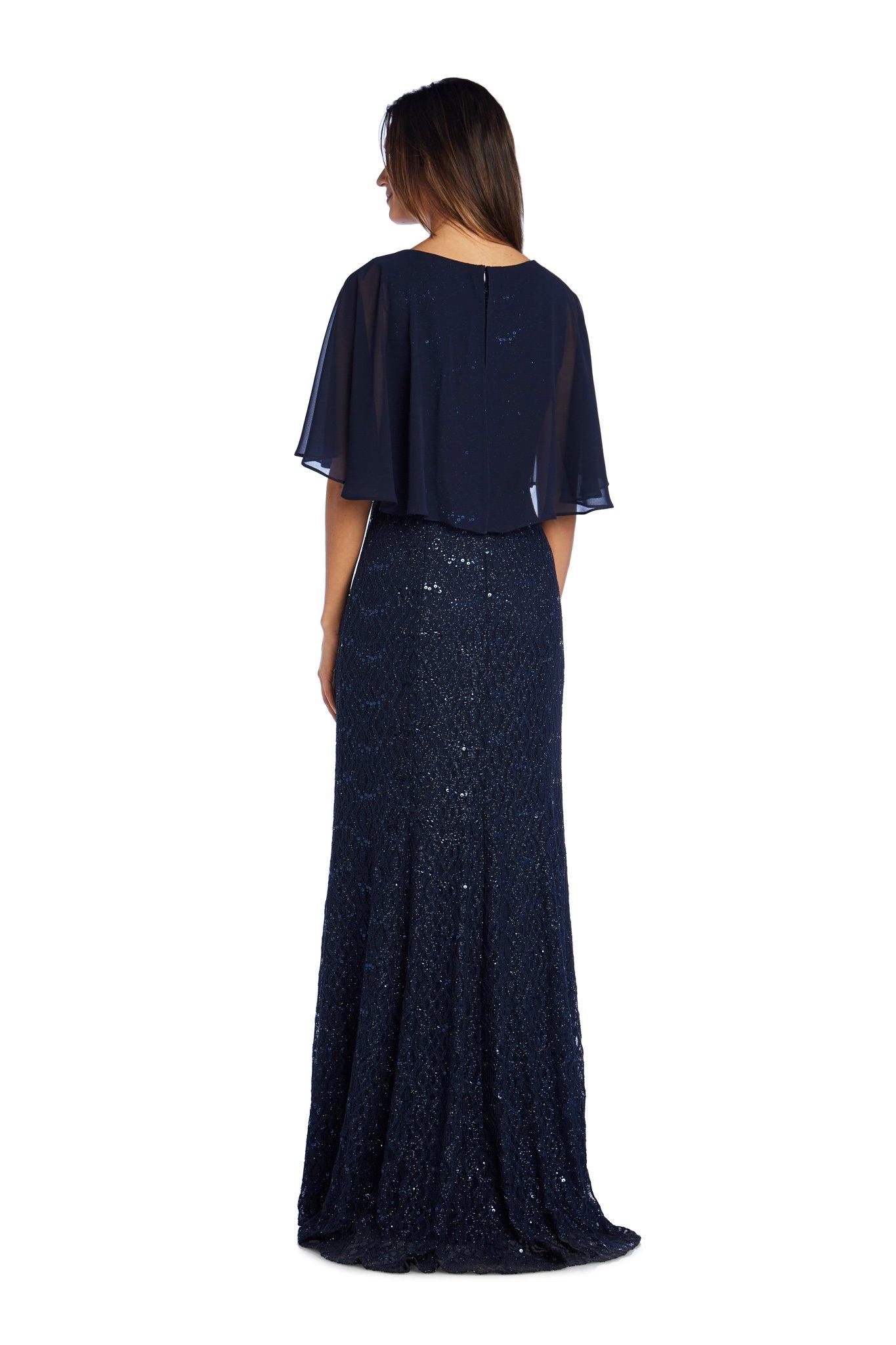 R&M Richards Long Mother of the Bride Lace Gown 5673 - The Dress Outlet