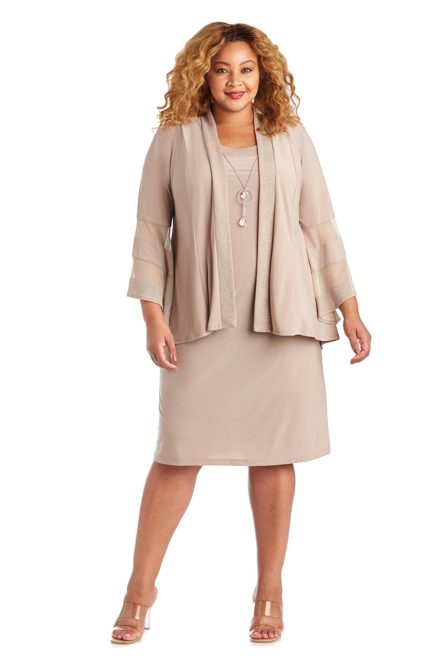 R&M Richards Plus Size Two Piece Set Jacket Dress 7005W - The Dress Outlet