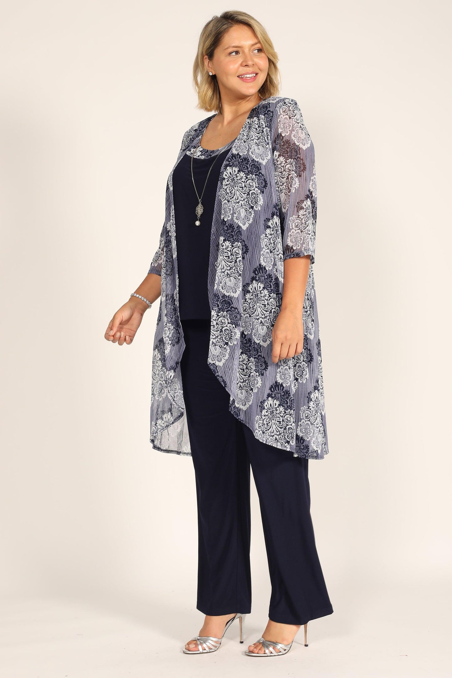 R&M Richards Plus Size Duster Pant Set 7258W - The Dress Outlet